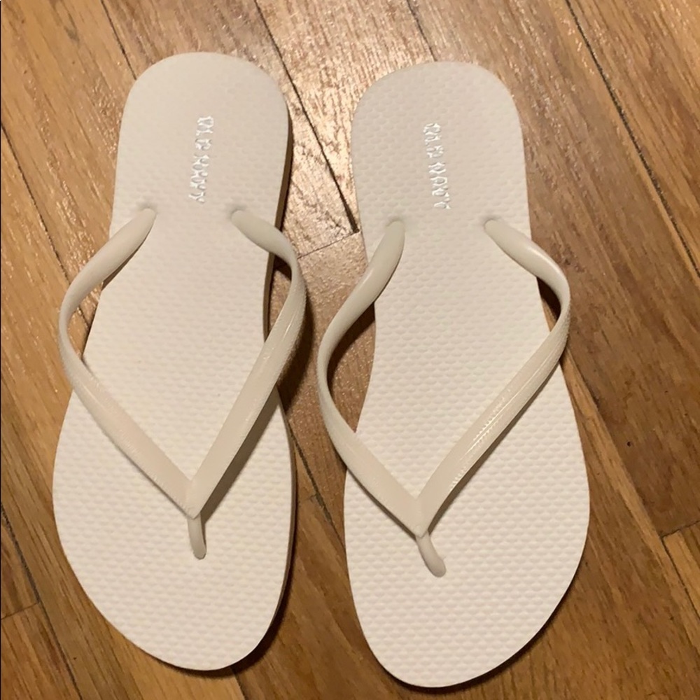 White flip flops